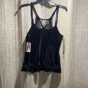 Black suede dressy tank top